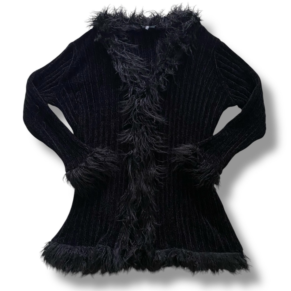 DollsKill | NWOT’s Women's gothic grunge Y2K vintage inspired Fuzzy Trim Sweater - Picture 1 of 6